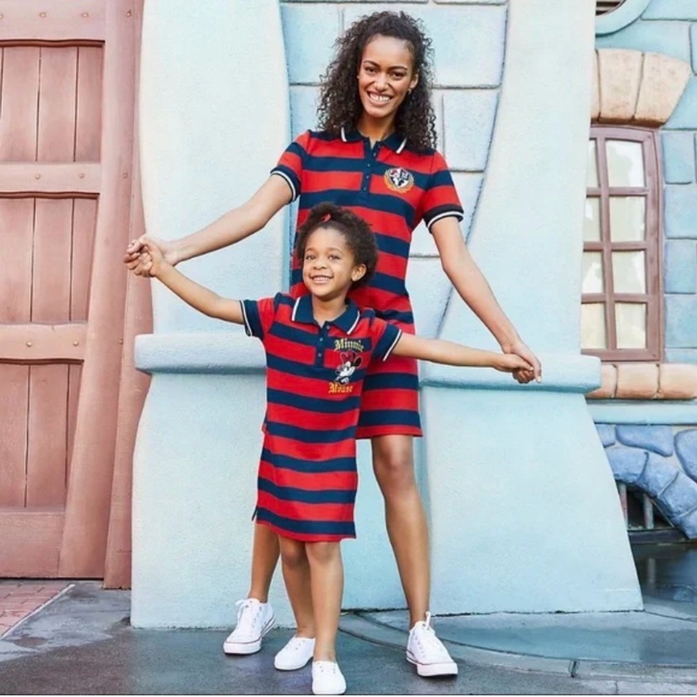 Disney Red and Blue Striped Polo Dress with Yellow Trim - Mummy and Me Set